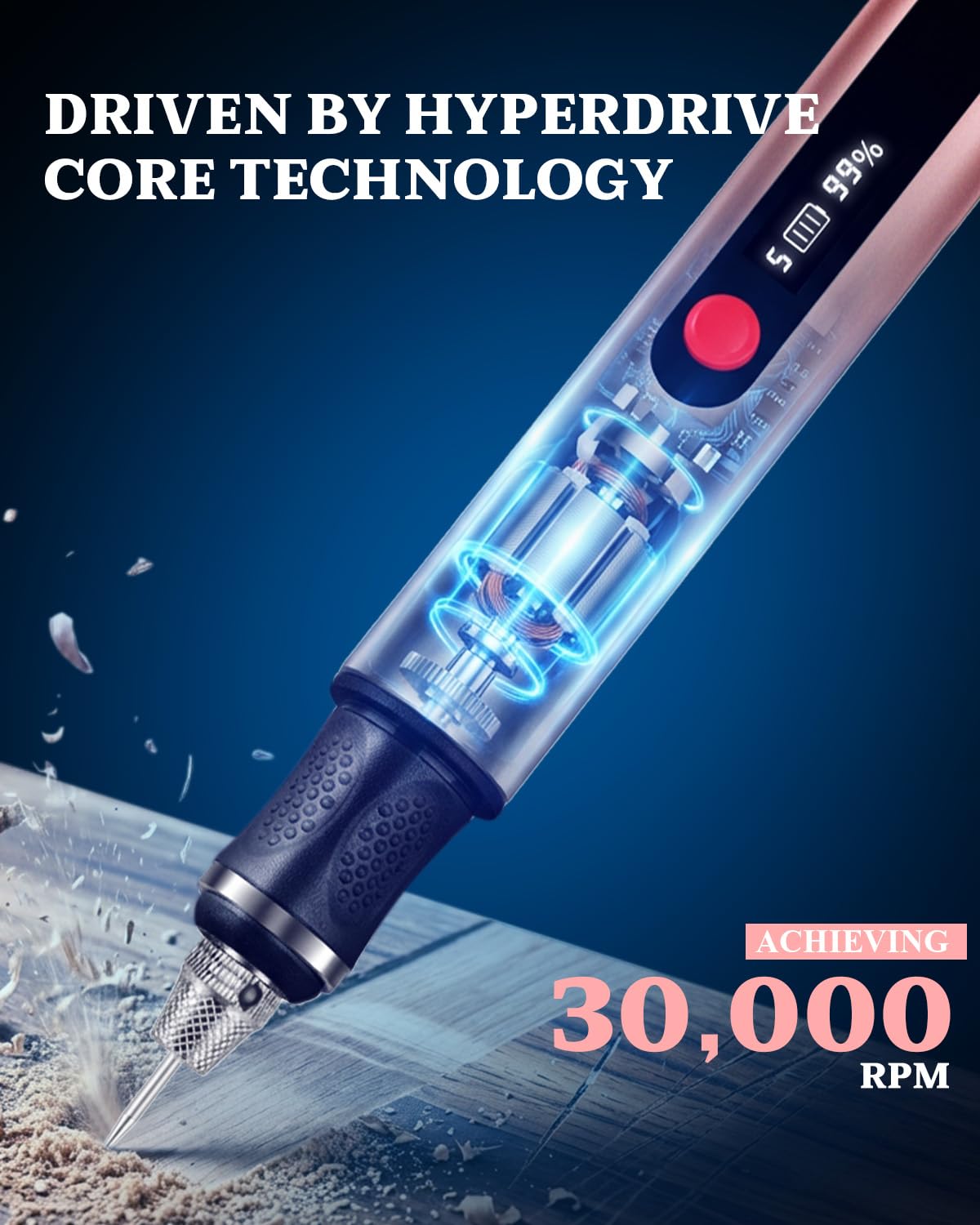 vueowcue Cordless Engraving Pen with LCD Display Anti Slip - vueowcue Official Imagery - 4
