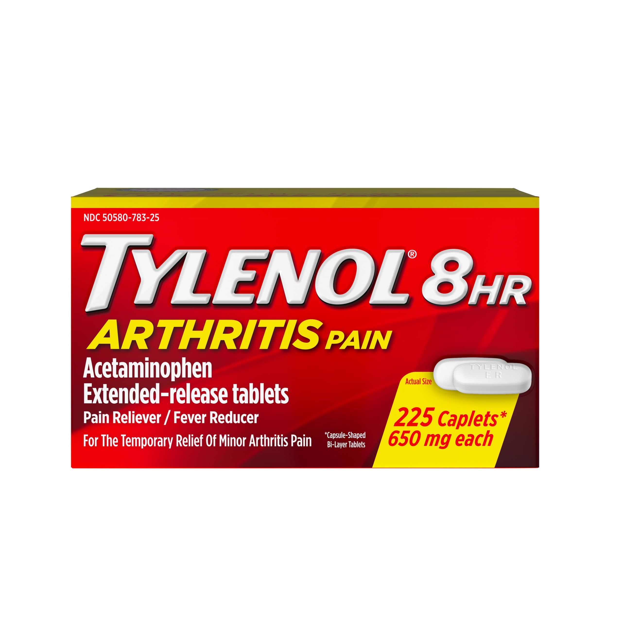 Tylenol 8-Hour Arthritis Pain Relief Caplets, 650 mg Acetaminophen, 225 Ct