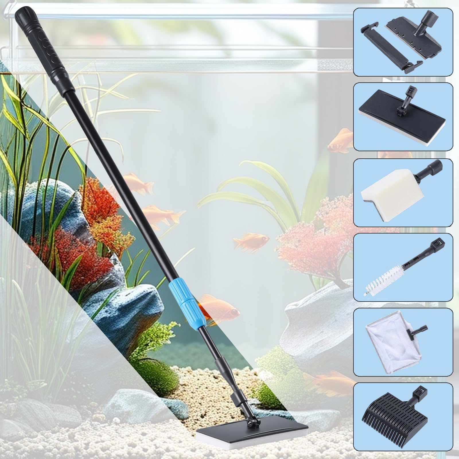 AquaMiracle 6 in 1 Aquarium Cleaning Tool Kit Fish Tank Cleaning - AquaMiracle Official Product View 7