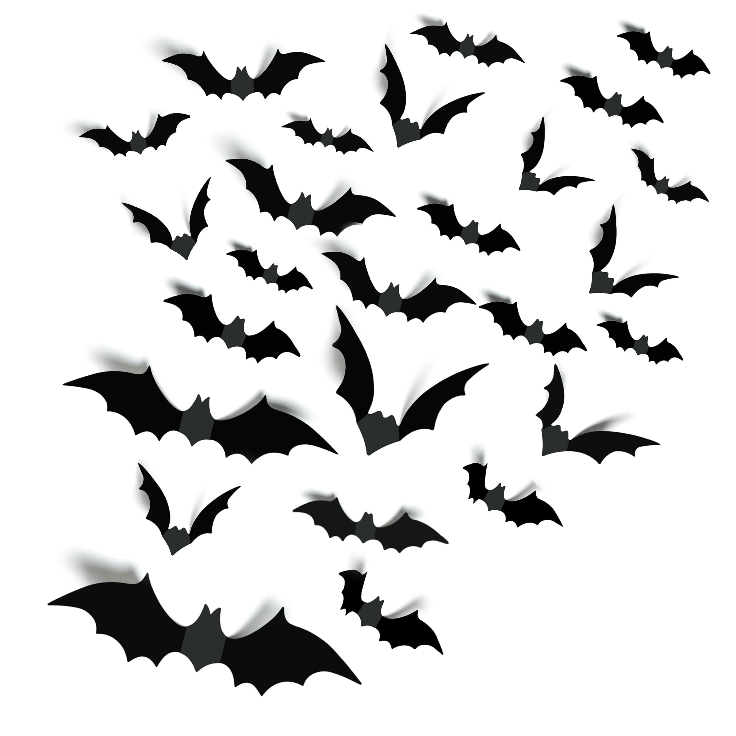 140Pcs 3D Bats Halloween Decorations Realistic PVC Wall Decor - Product Imagery