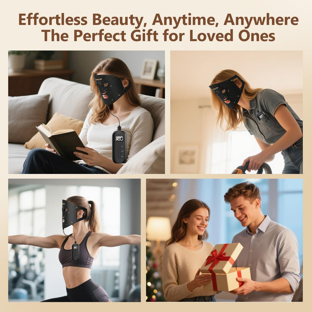 LED Face Mask Light Therapy Portable Red Light Therapy for - Skinetry Official Imagery - 7
