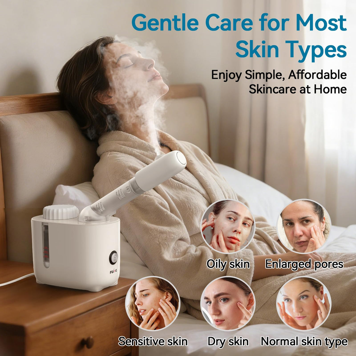 Facial Steamer Nano Ionic Face Steamer with 360 Rotating Arm - FULOG Official Imagery - 6