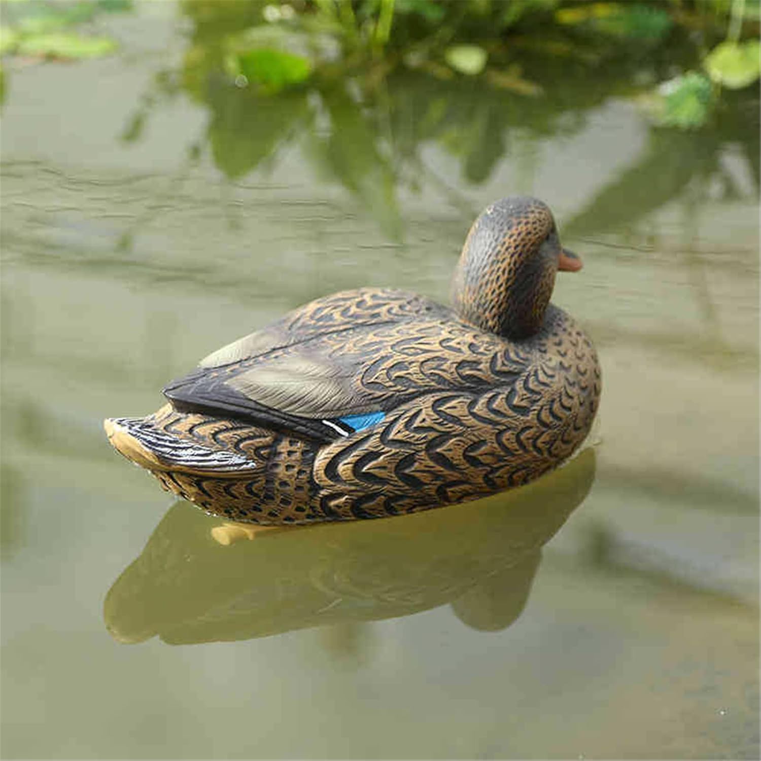 Realistic plastic duck hunting decoy by RioRand, designed for garden decor, featuring detailed duck imagery and vibrant colors.
