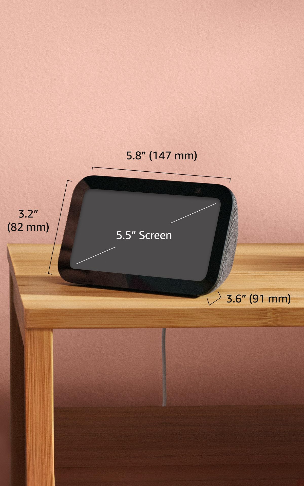 Amazon Echo Show 5  , Smart display, Designed for Alexa+, 2x the by Amazon - Angle View 4