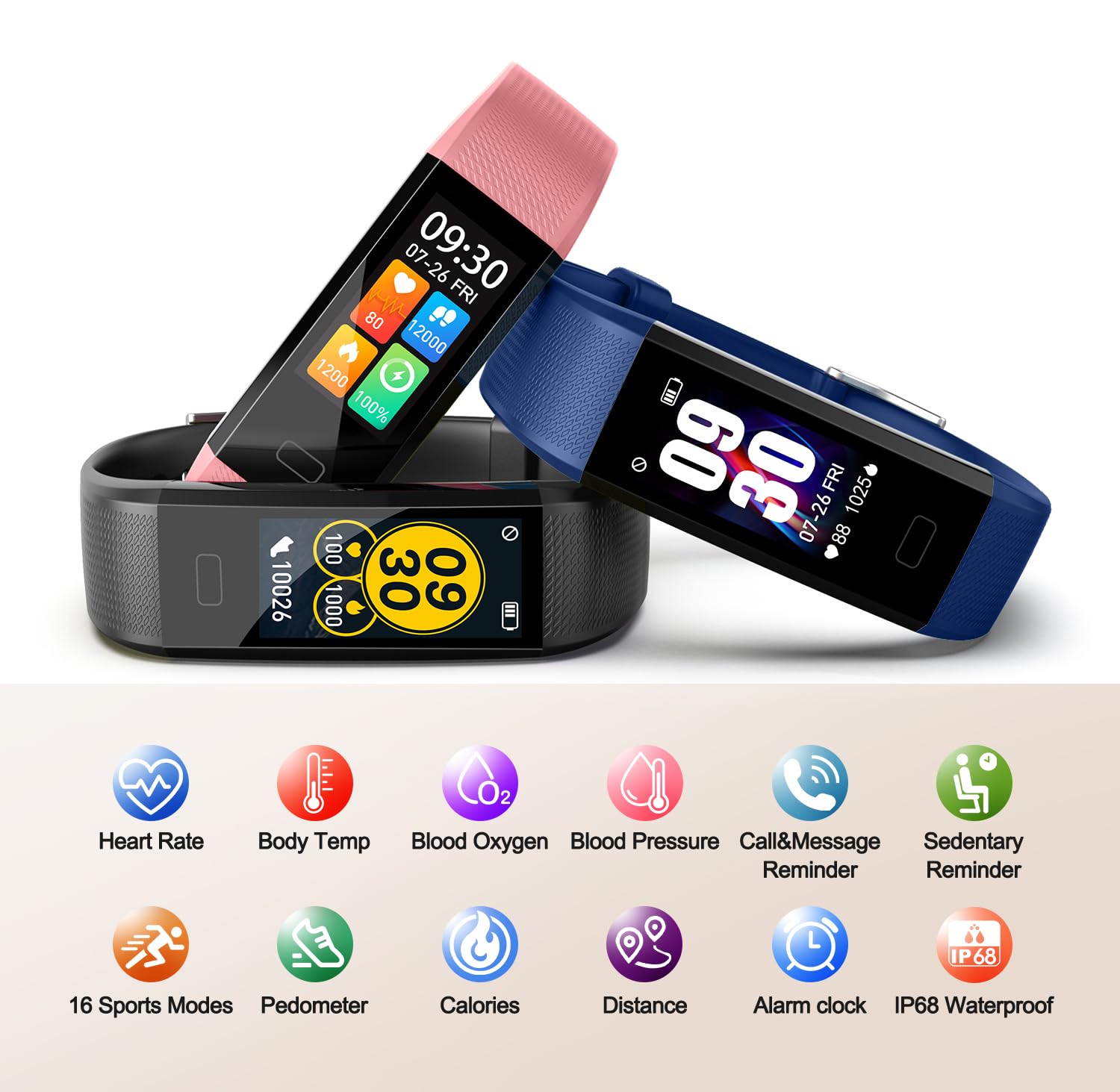 ENGERWALL Fitness Tracker with Step/Distance/Calories Counter for Wome - View 2