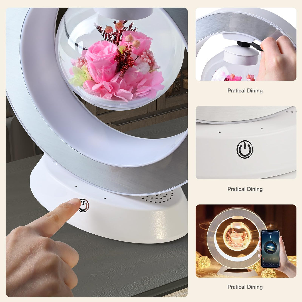 LoveLin Magnetic Levitation Table Lamp with Bluetooth - LoveLin Official Imagery - 3