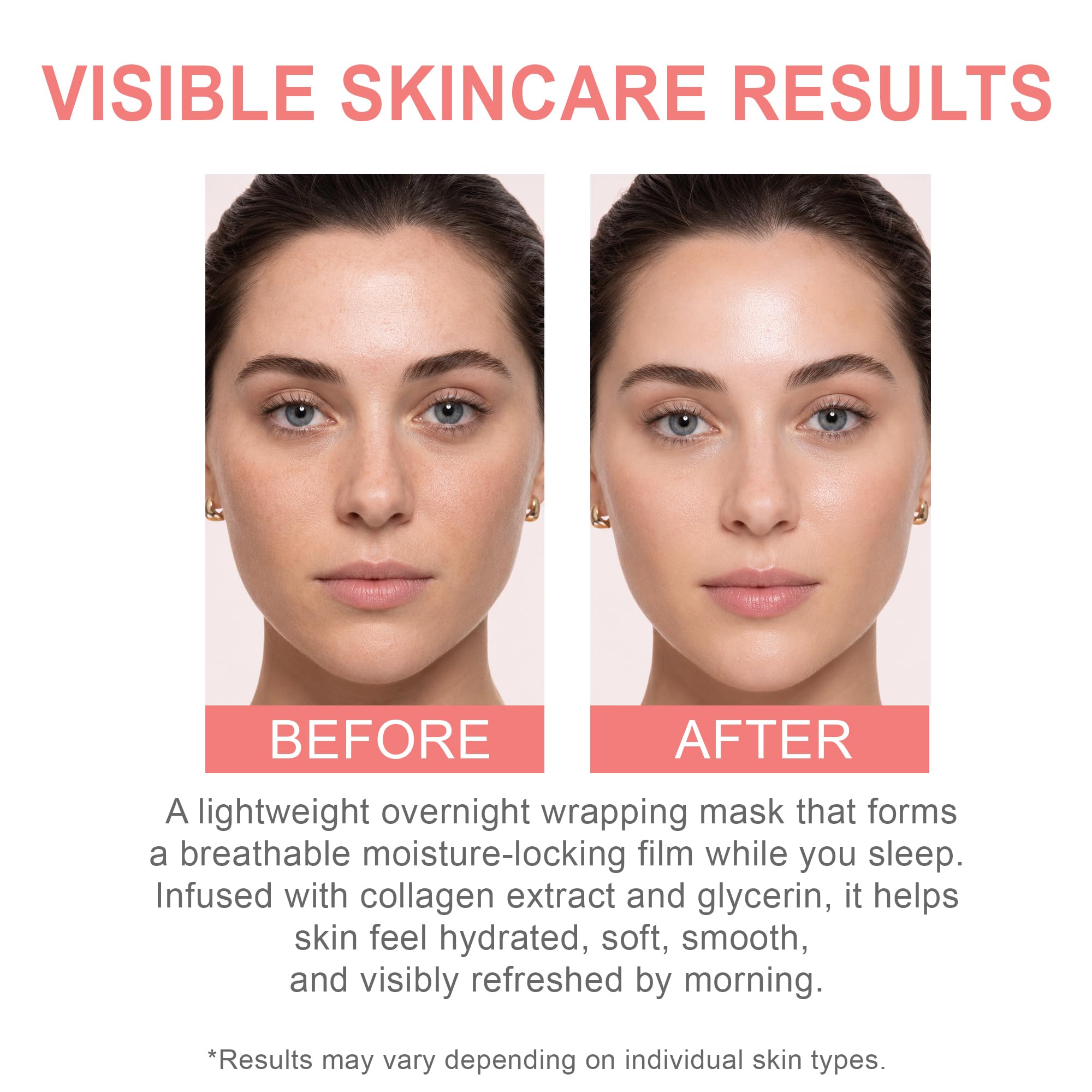 Collagen Night Wrapping Mask, Overnight Peel Off Face Mask with - YURI KOREA MASK