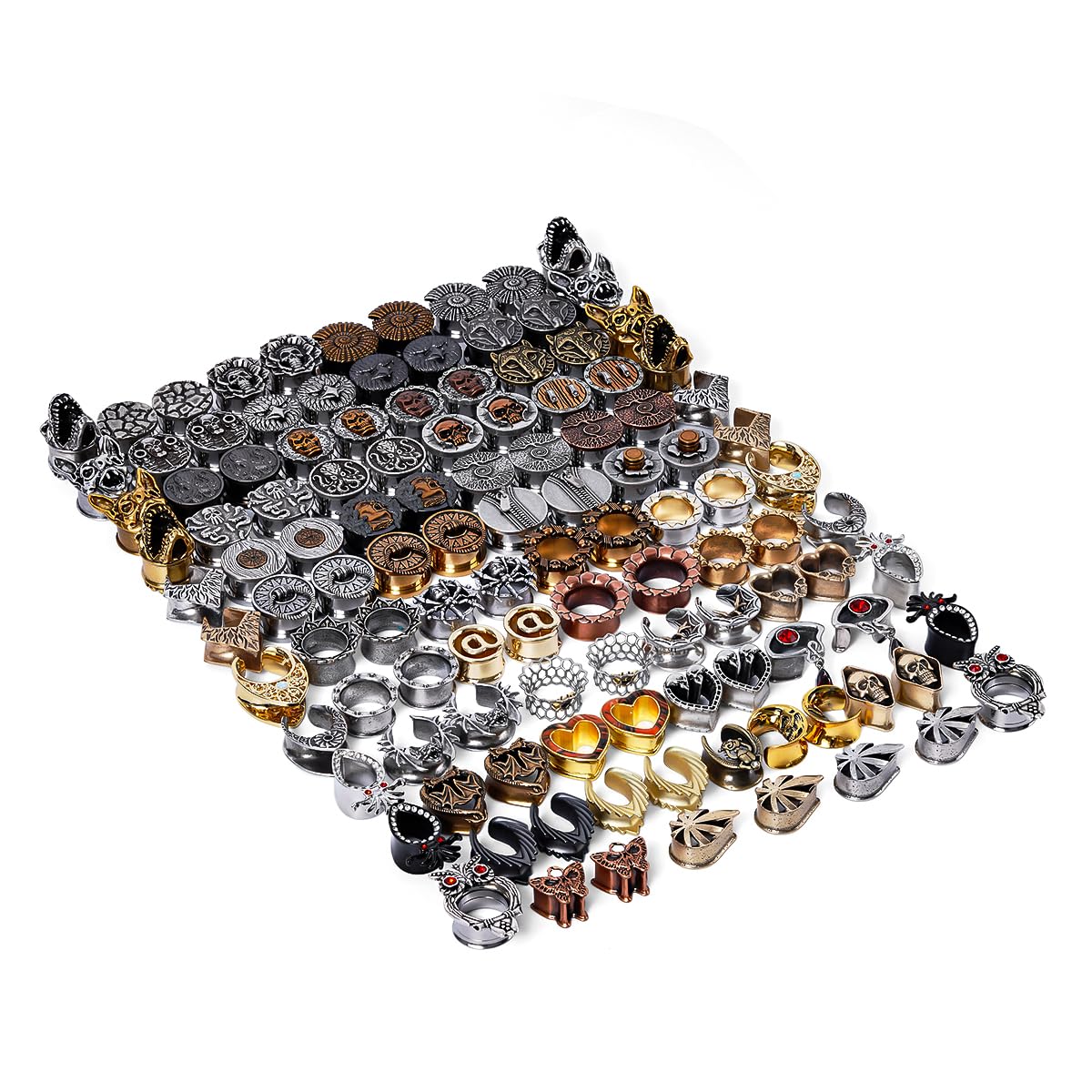 ERKUOO 10 Pairs Ear Tunnels Plugs Gauges Set Random Color - ERKUOO Official Imagery - 6