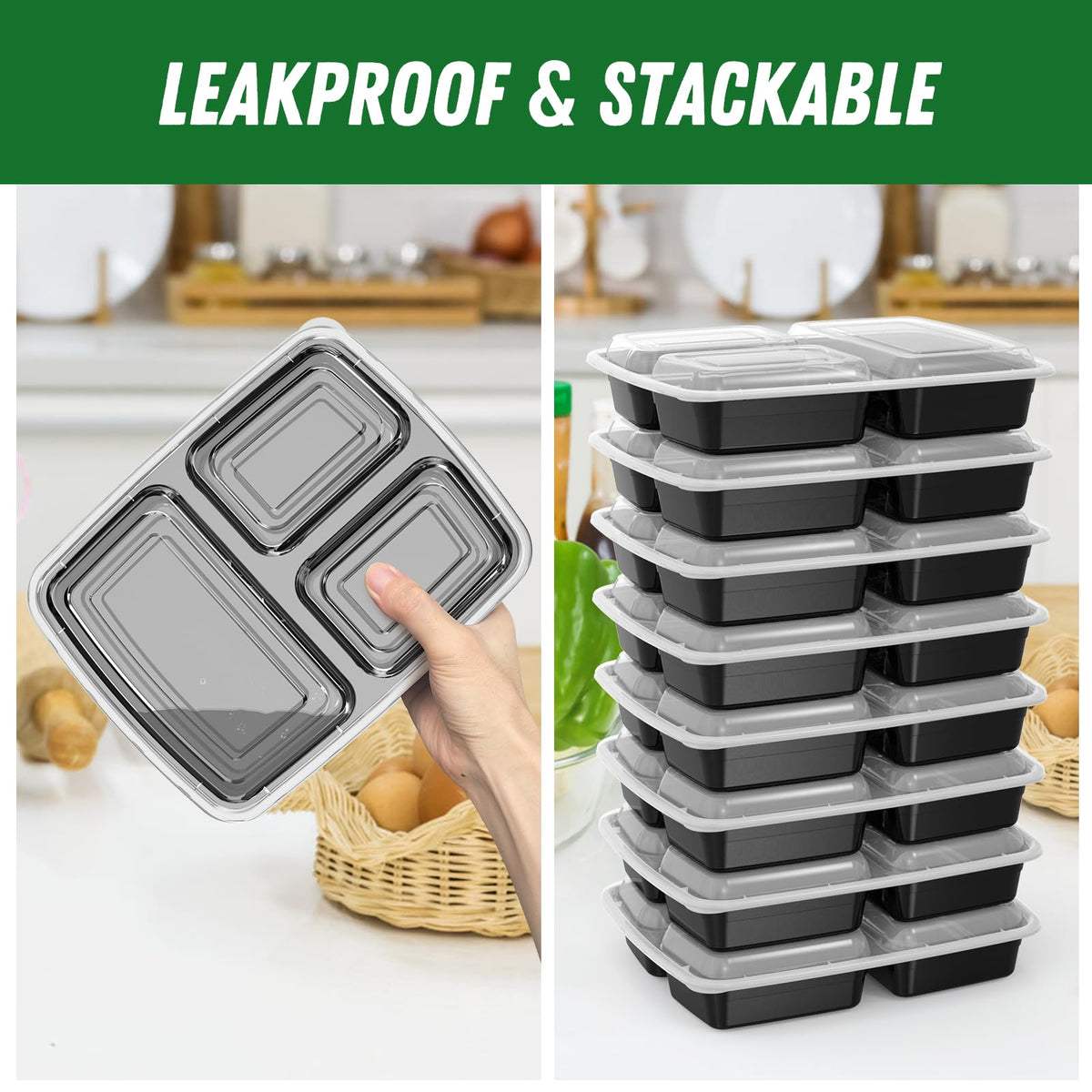 Dealusy 50 Pack 32 oz Meal Prep Containers with Lids 3 - Dealusy Official Imagery - 6