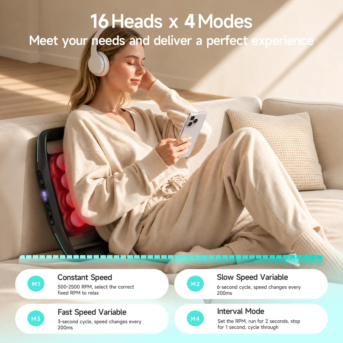 16 Head Massage Gun with 5mm Amplitude 35 Levels 4 Modes - HEYCHY Official Imagery - 5