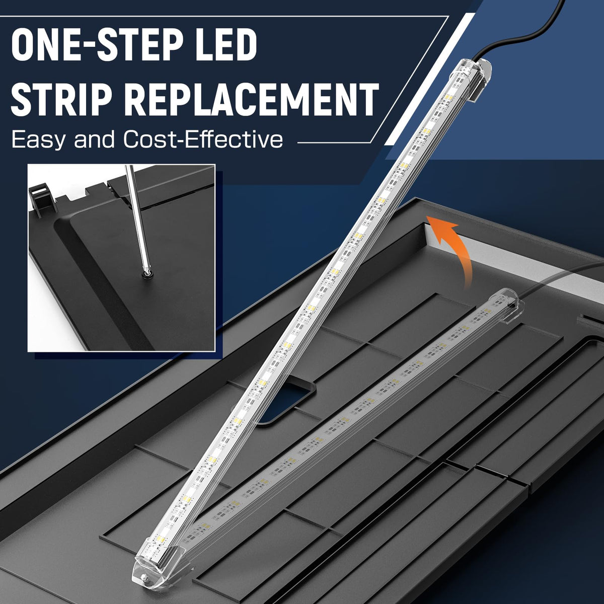 LED Aquarium Hood Colored Lights Fits 24 Framed Aquariums - Blosail Official Imagery - 5