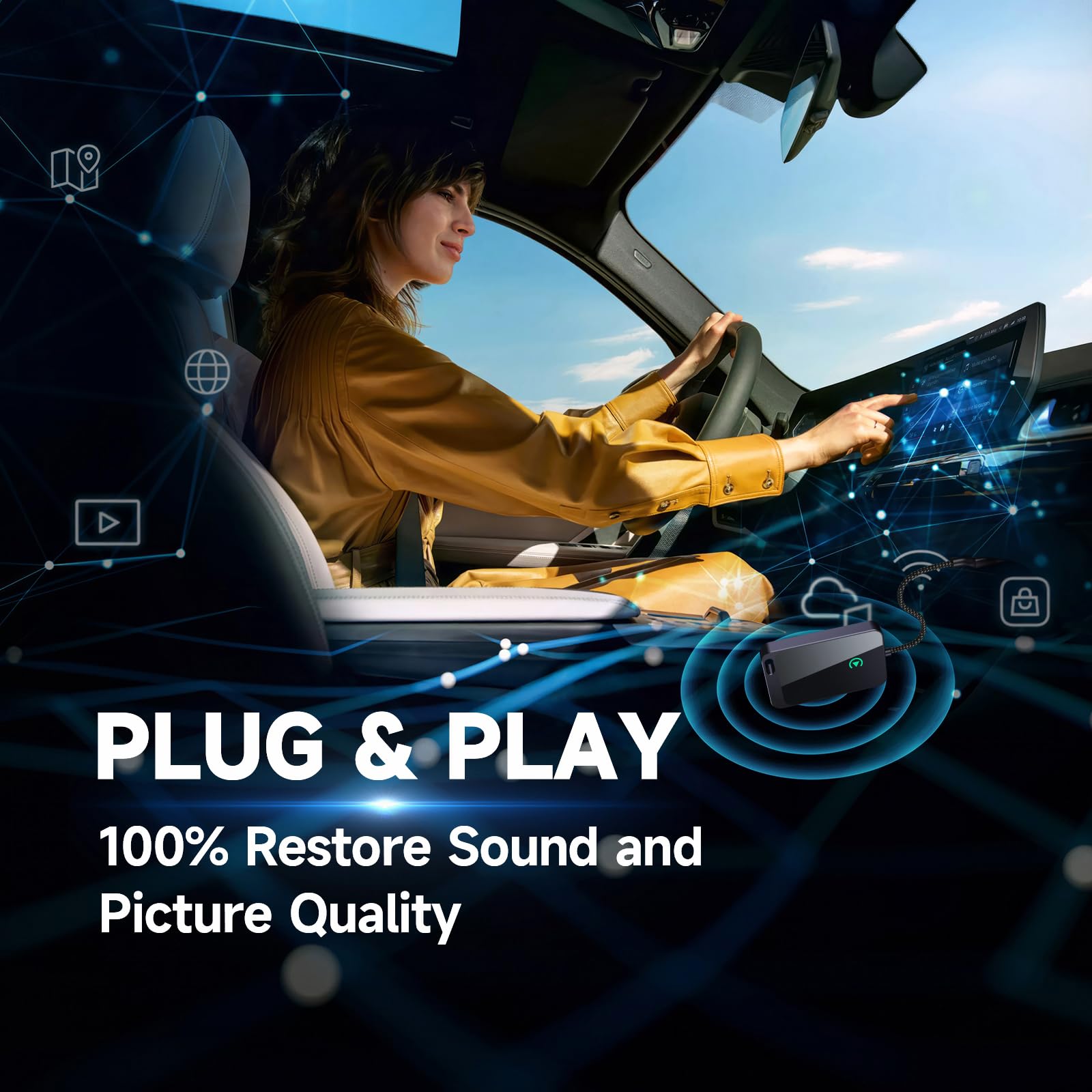 Jemluse Wireless CarPlay Adapter for Apple iPhone - Multi-User Se by Jemluse - Angle View 5