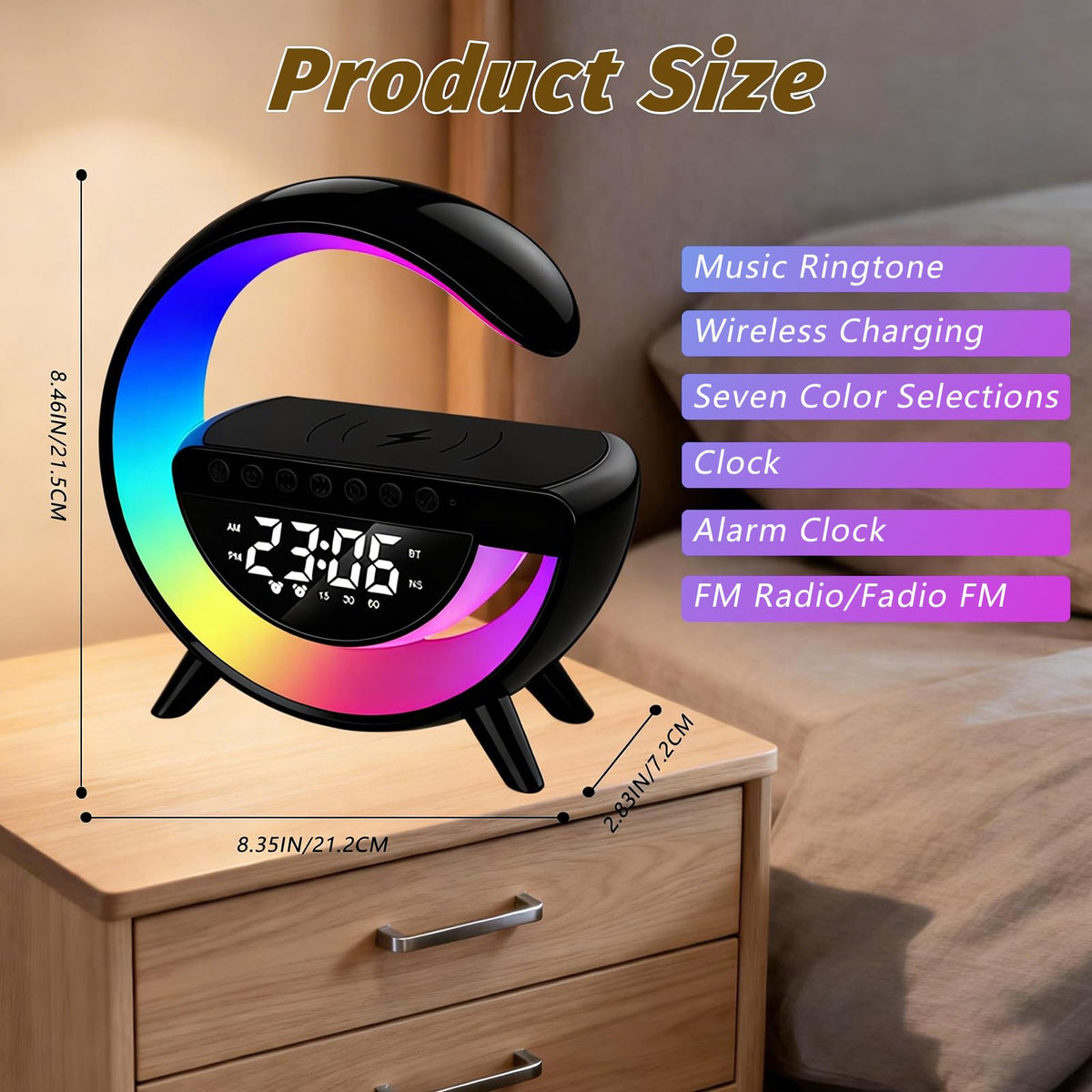 Smart Wireless Charging Table Lamp Multifunctional Bluetooth - ZFMF Official Imagery - 3