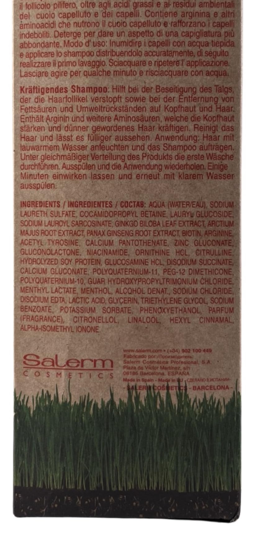 SALERM - Fortifying Shampoo - Biokera Natura Fortifying Shampoo - 300 ml - with Ginseng and Ginkgo Biloba - Nourishes the Scalp - Helps Strengthen Weakened Hair - Refreshing Effect