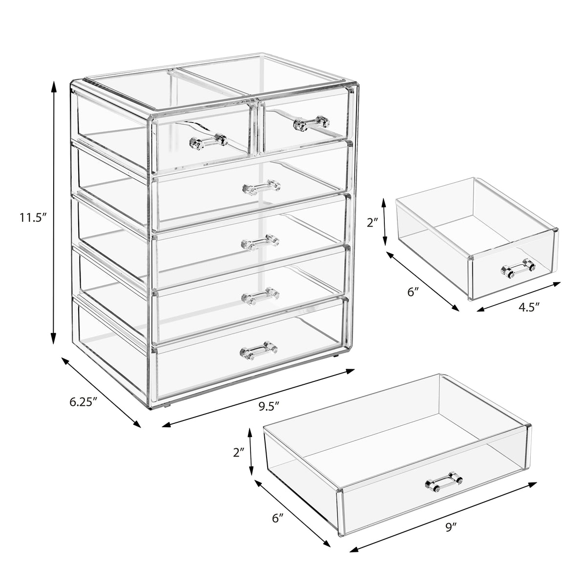 Sorbus 6 Drawer Makeup Organizer with Small Wide Drawers - Sorbus Official Imagery - 4