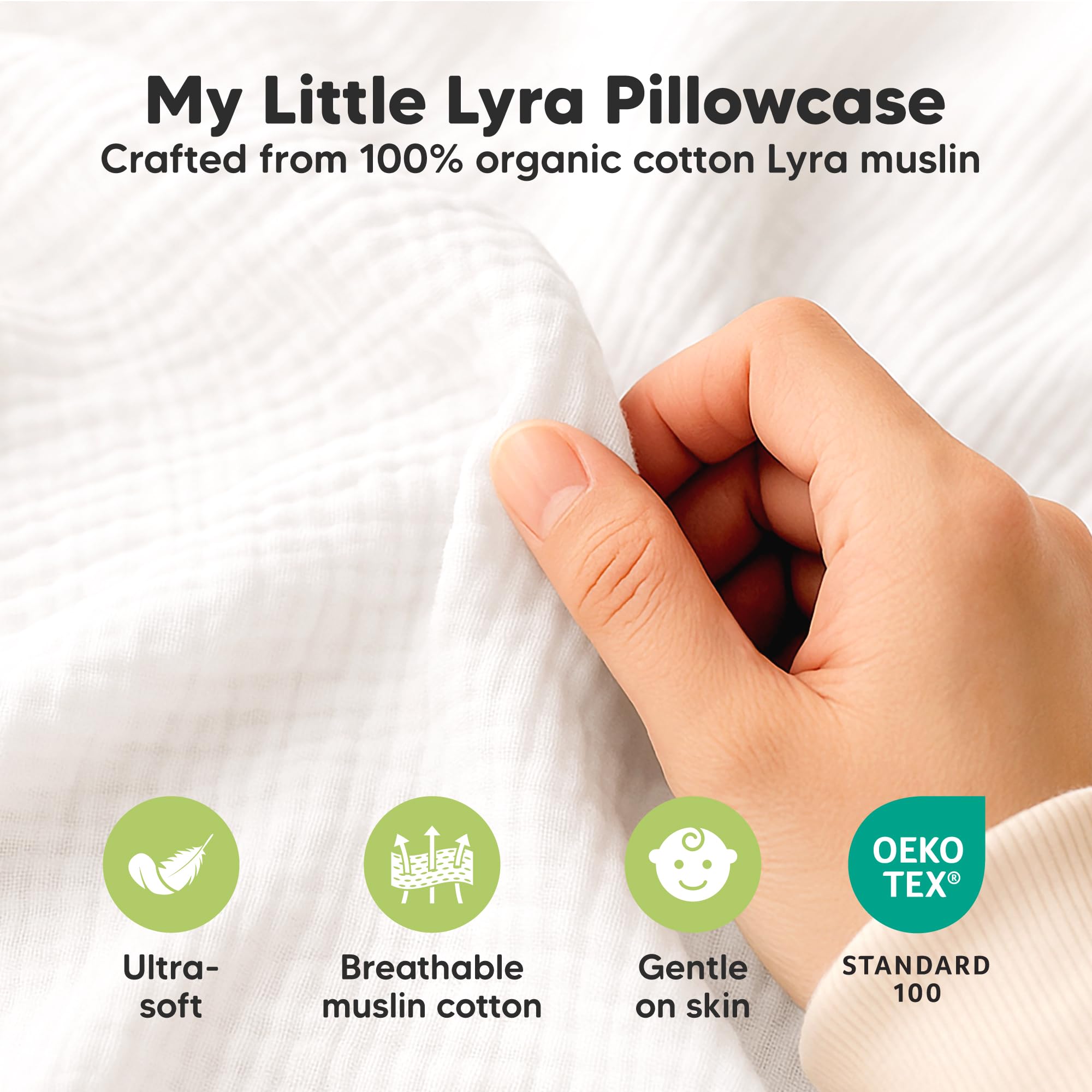 KeaBabies Cotton Muslin Toddler Pillowcase 13x18 Only, 2-Pack - KeaBabies Official Product View 5