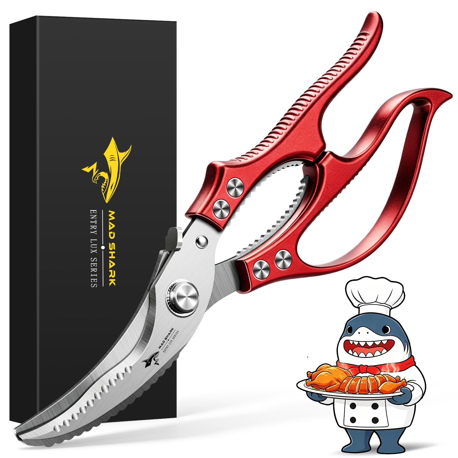MAD SHARK Heavy Duty Poultry Shears,Spring Loaded Kitchen Shears,Dishw - View 7