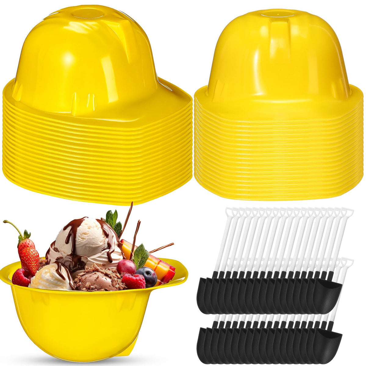 Uiifan 24 Sets Construction Hat Bowls with Shovel Spoons 8 - Uiifan Official Imagery - 8