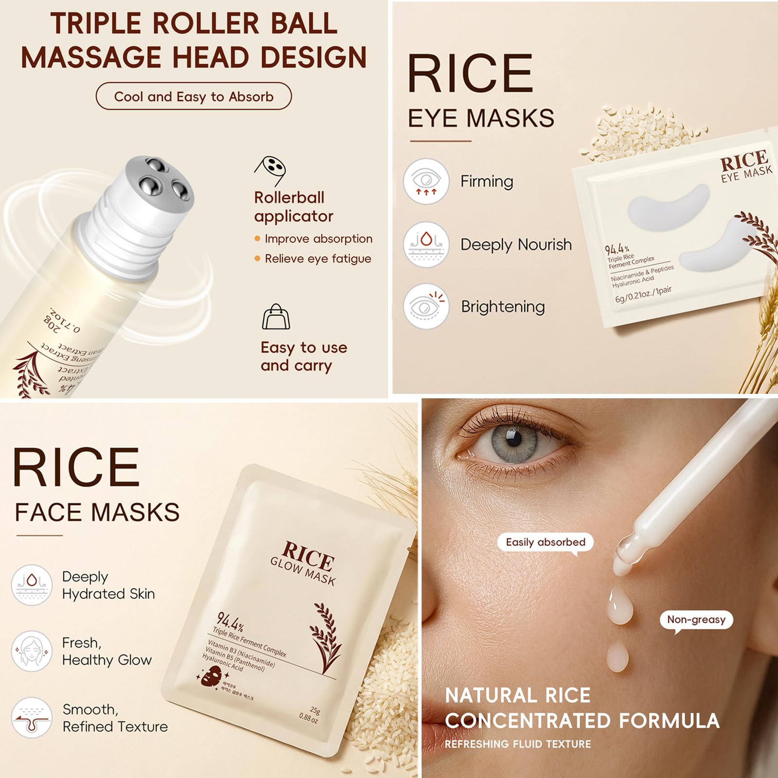 13PCS Korean Skin Care Set Rice Skincare Daily Skin Care for - BliBling Official Imagery - 6