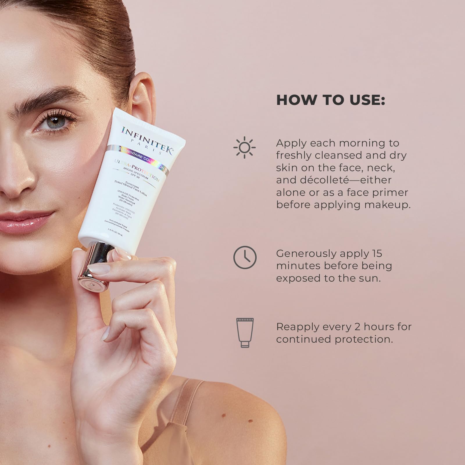 Infinitek Paris Tinted Mineral Sunscreen SPF 50 Ultra - Infinitek Official Imagery - 7