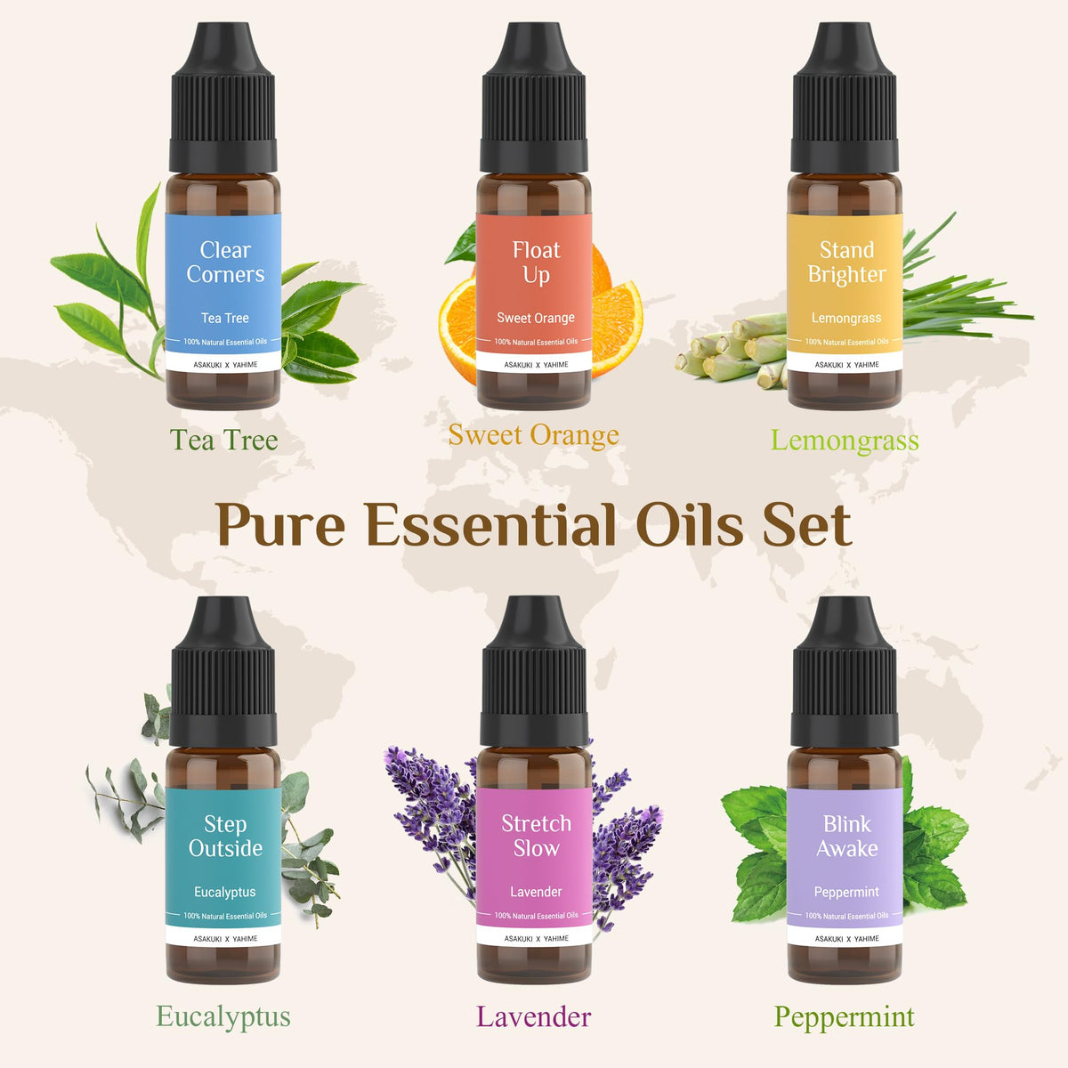 ASAKUKI Essential Oil Diffuser for Home with Top 6 Essential - ASAKUKI Official Imagery - 5