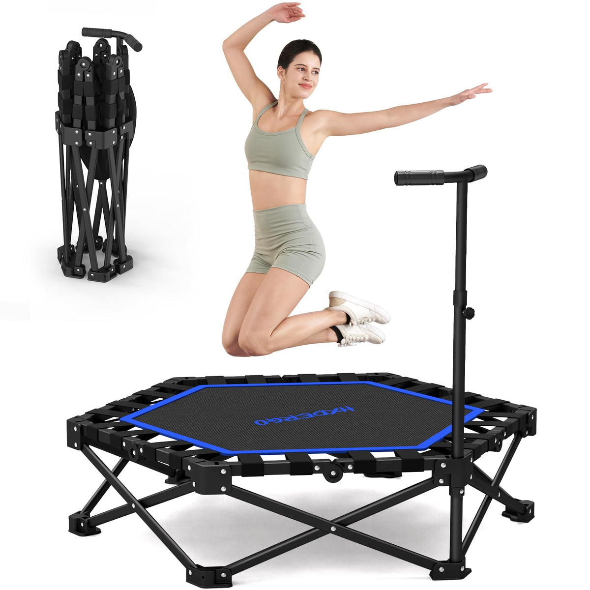 Rebounder Trampoline for Adults with Handle 42 48 - HXD-ERGO Official Imagery - 1