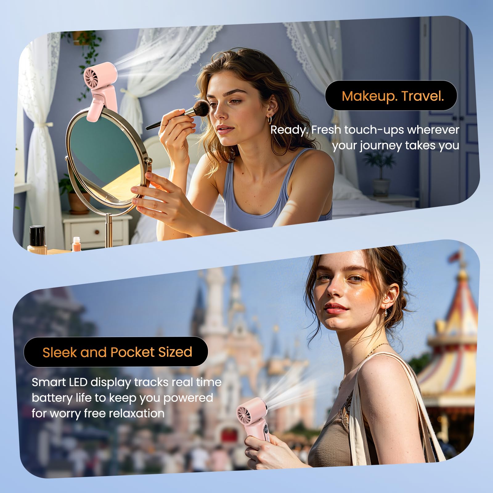 Coolhill Portable handheld Fan Clip-On Mini Fan 3000mAh 5-speed 1 by Coolhill - Angle View 7