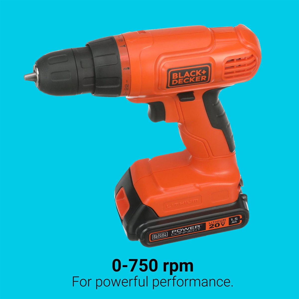 BLACK DECKER 20V MAX POWERCONNECT Cordless Drill Driver Kit - Premium Selection Official Imagery - 6