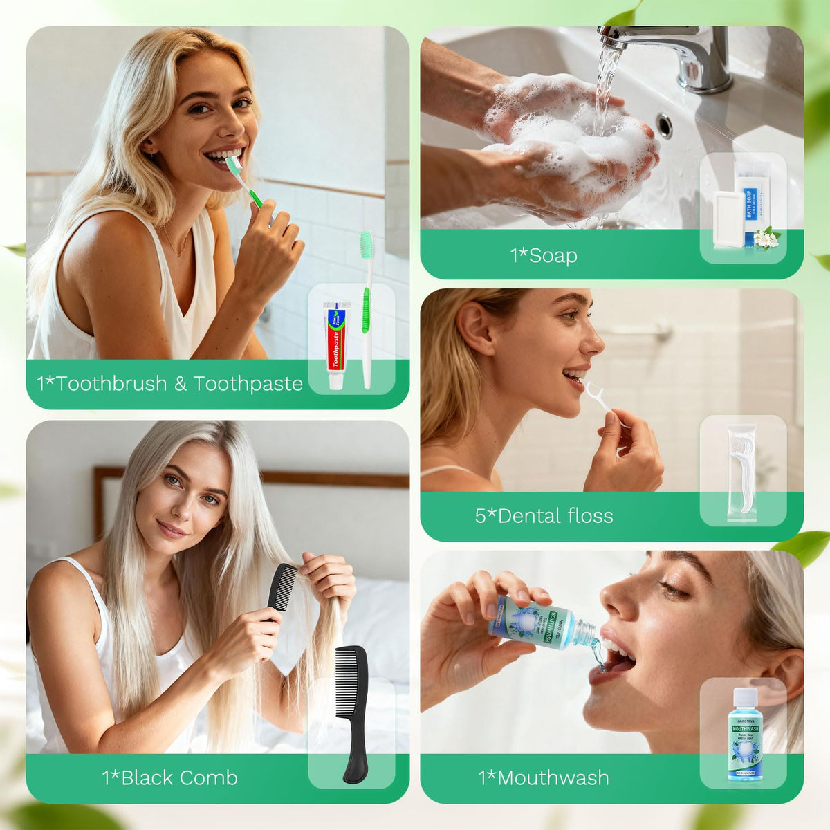 30 Set Personal Hygiene Kit Bulk 8 in 1 Travel Toothbrush - HAIFOTRVA Official Imagery - 3