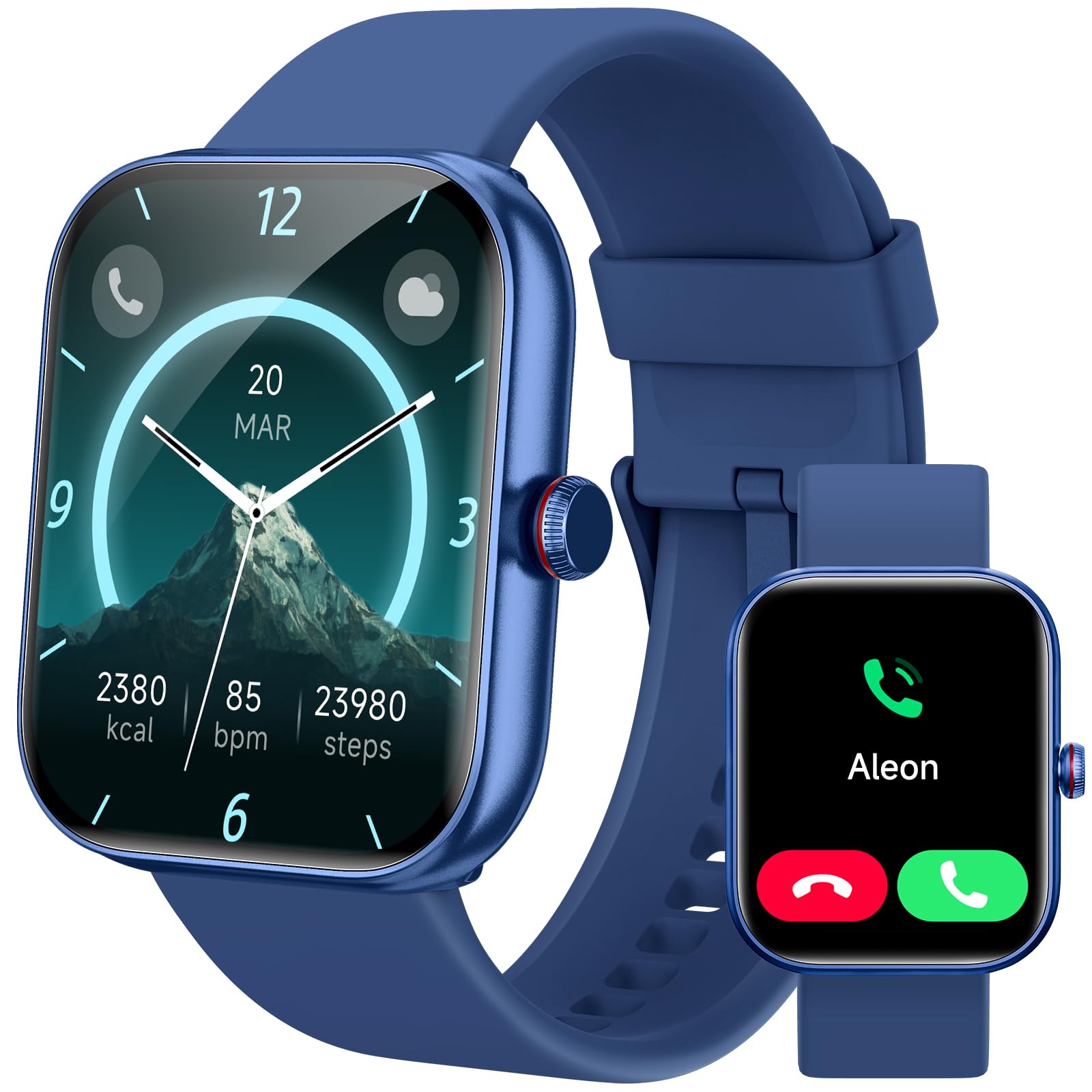 Yoever Smart Watch for Women Men, Smartwatch for iPhone & Android Blue - View 9