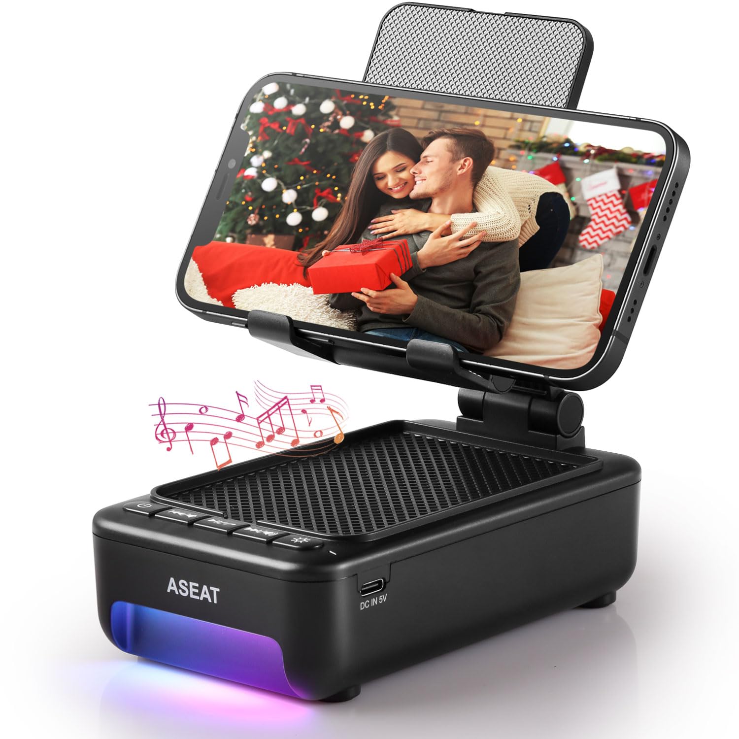 ASEAT Gifts for Men Him, Cell Phone Stand with Bluetooth Speaker& by ASEAT - Angle View 1