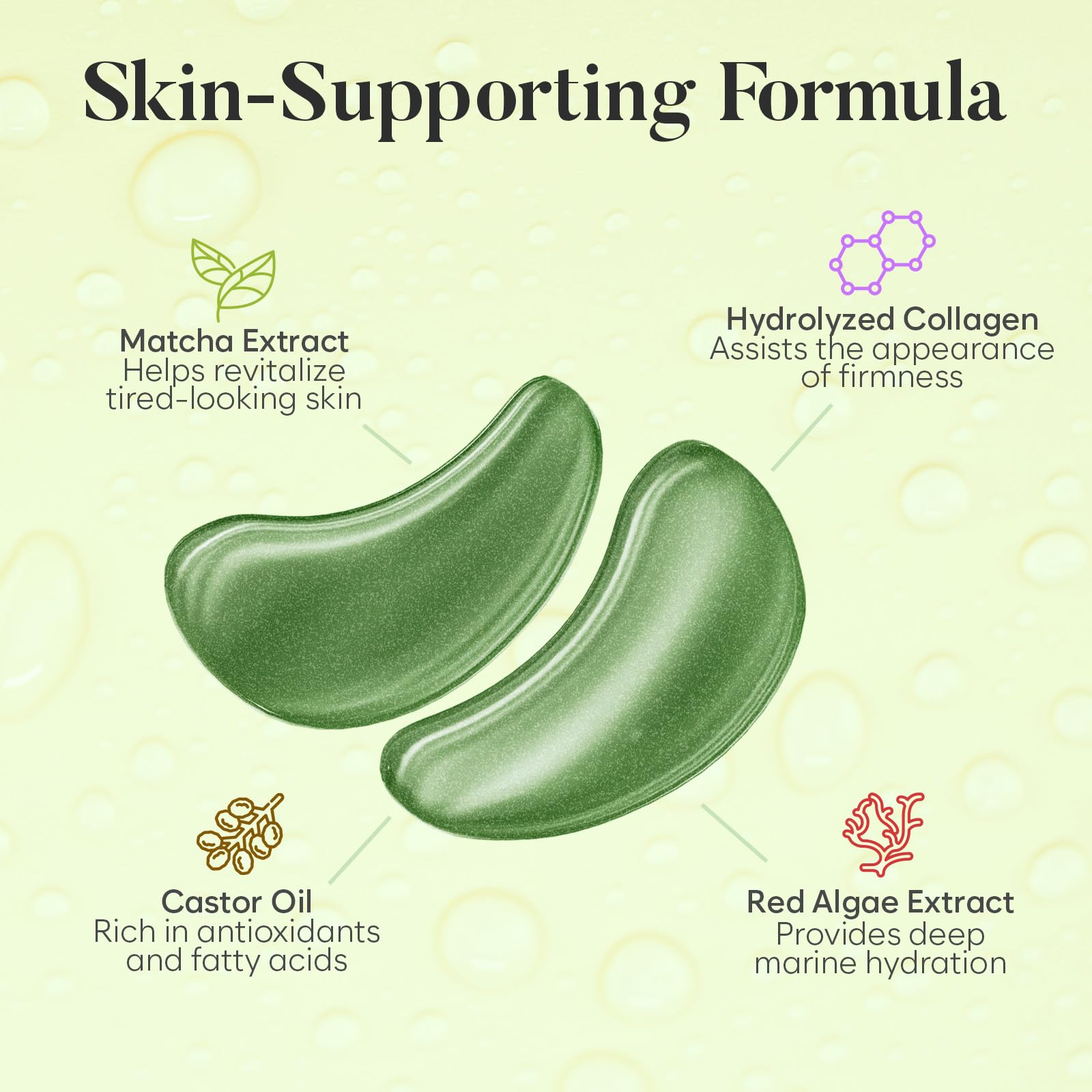 BLOOMORA Matcha Collagen Under Eye Patches - BLOOMORA Official Product Imagery - 3