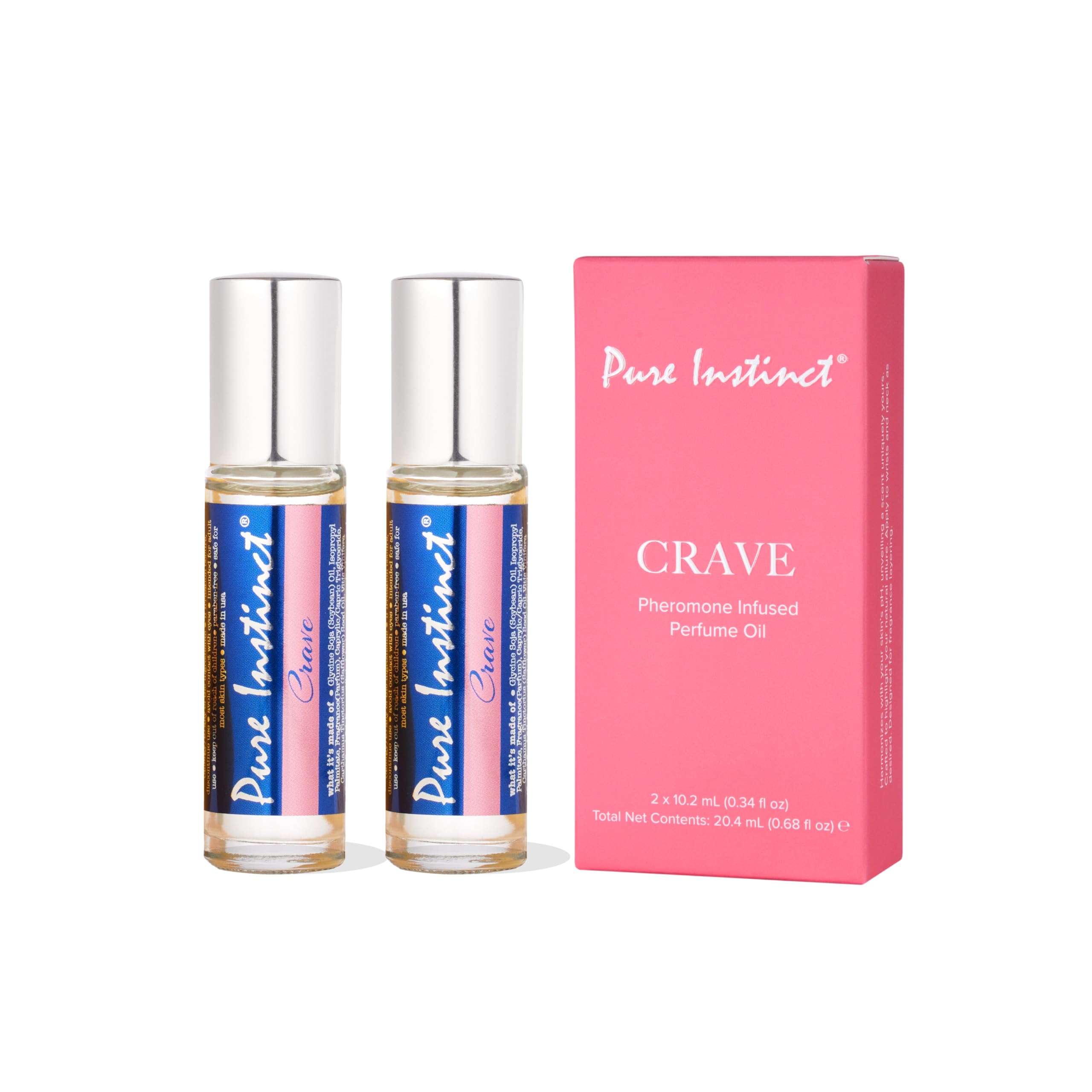 Pure Instinct - CRAVE Pheromone Perfume Oil Roll-On 2 Pack – - Product Imagery