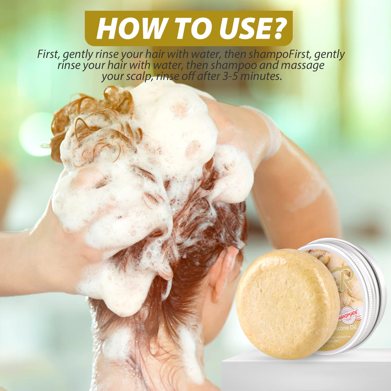 Starhig Ginger Hair Growth Shampoo Bars - Natural Organic Formula for Promoting - Starhig Official Product View 4