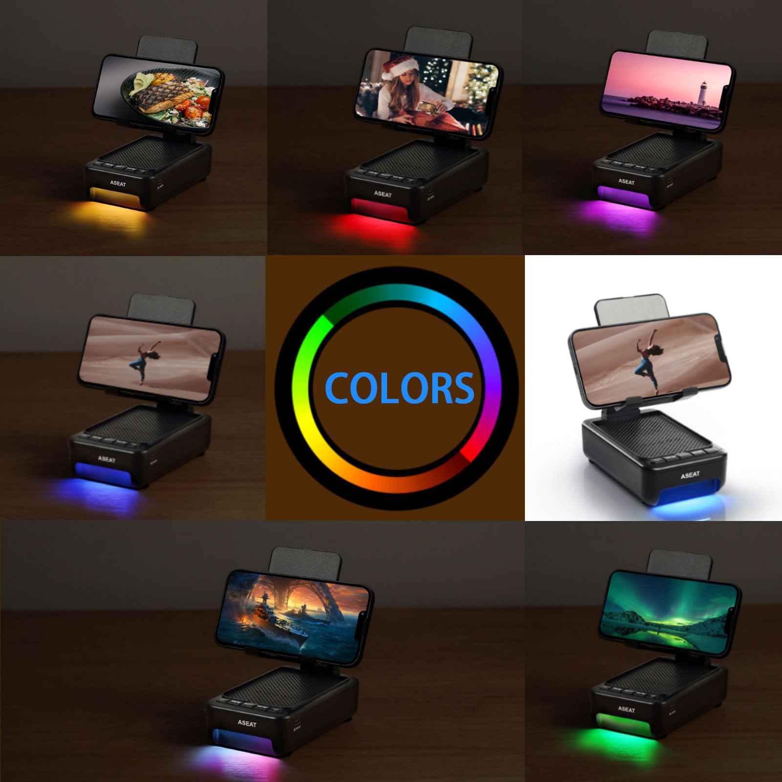 ASEAT Gifts for Men Him, Cell Phone Stand with Bluetooth Speaker& by ASEAT - Angle View 7