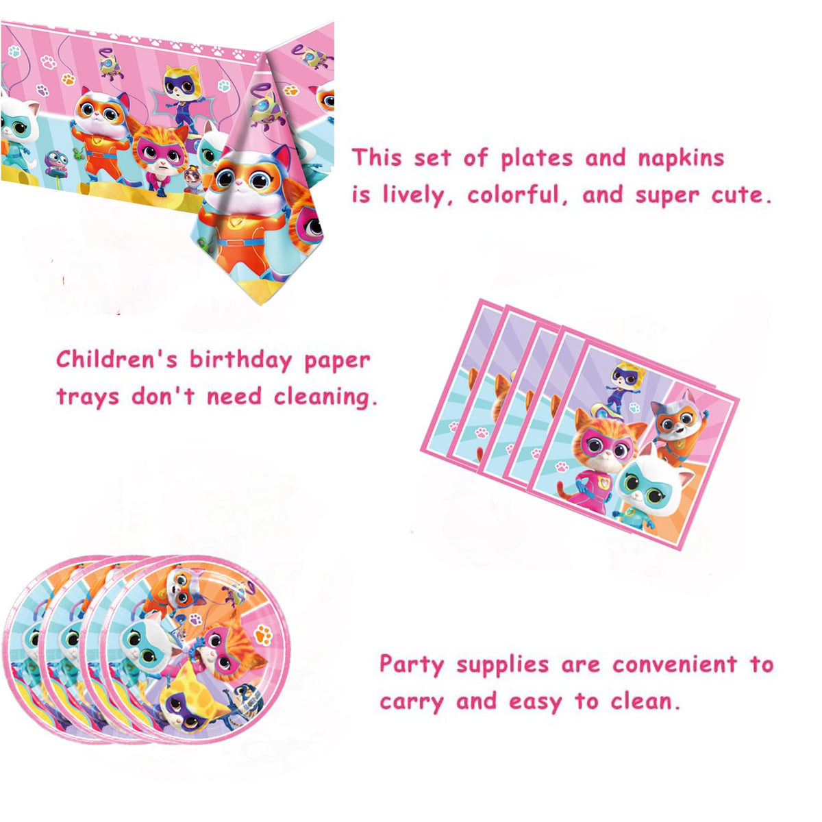 Super Cat Birthday Supplies 41pcs Cartoon Movie Party - Lamden Official Imagery - 6