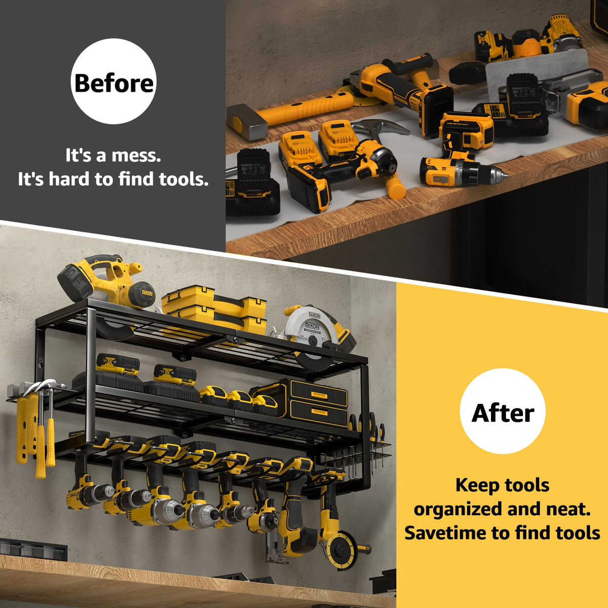 Heavy Duty Power Tool Organizer Wall Mount Cordless Drill - YYR Official Imagery - 5