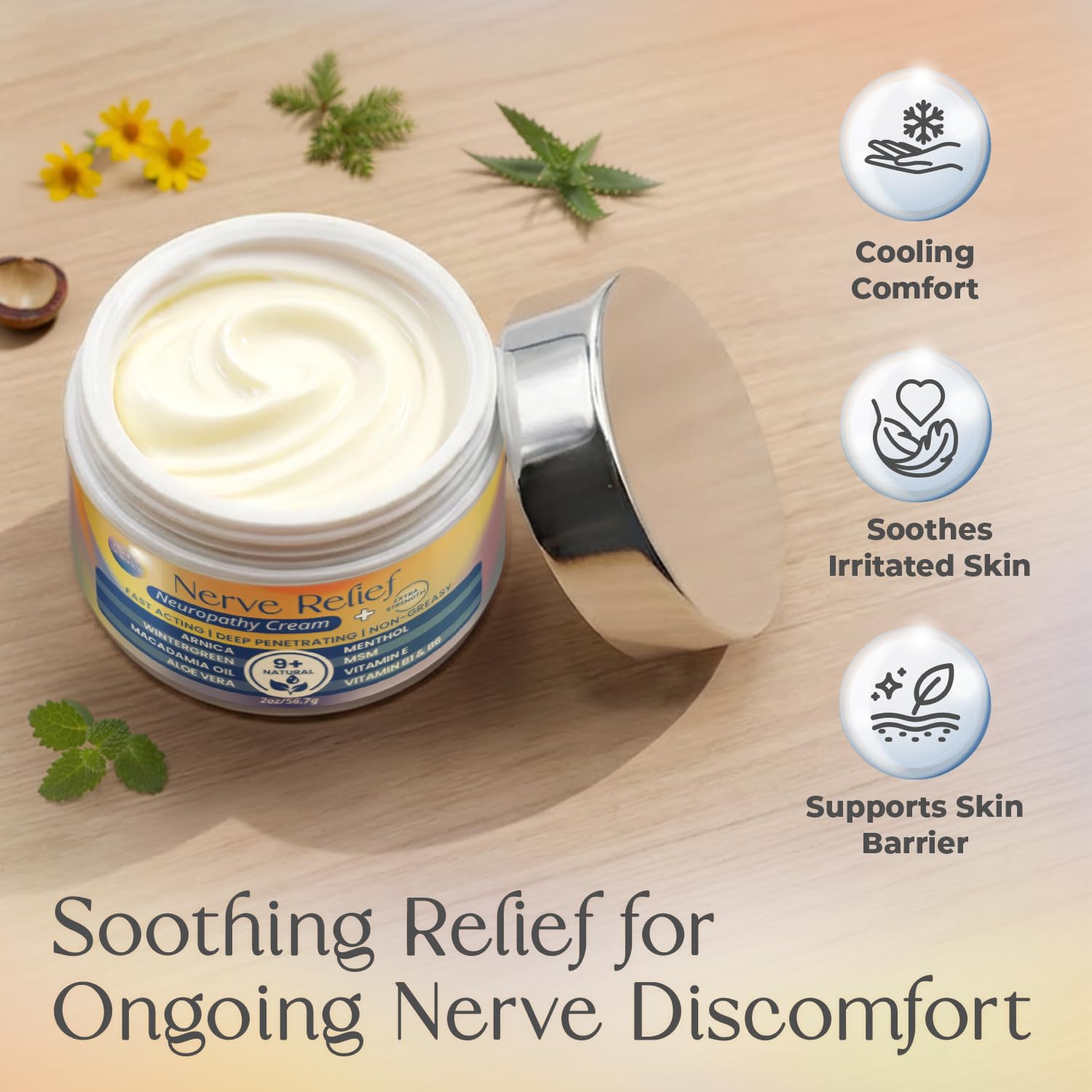 Purple Canyon Nerve Cream for Neuropathy Feet & Legs 2 oz