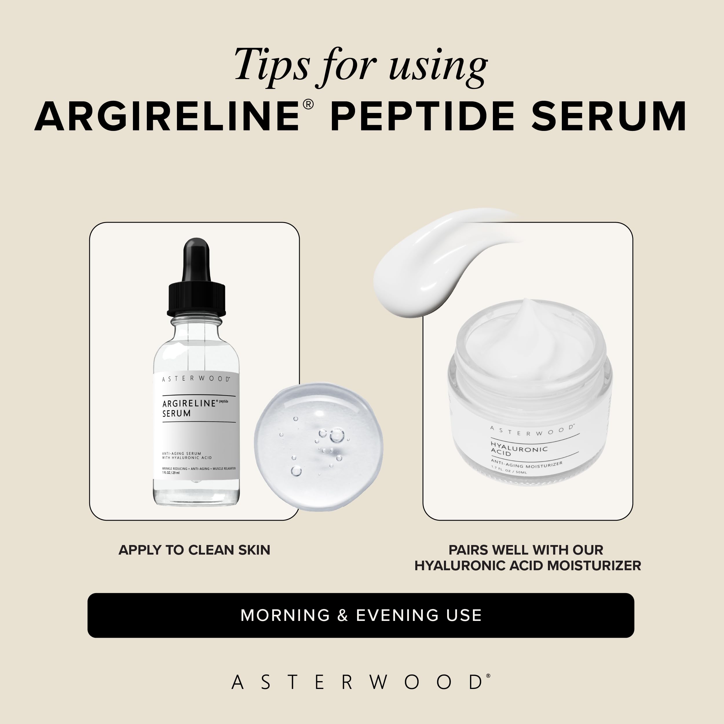 Asterwood Argireline Serum, Anti - Aging Peptide with Hyaluronic Acid 1 F - Asterwood Official Product View 8