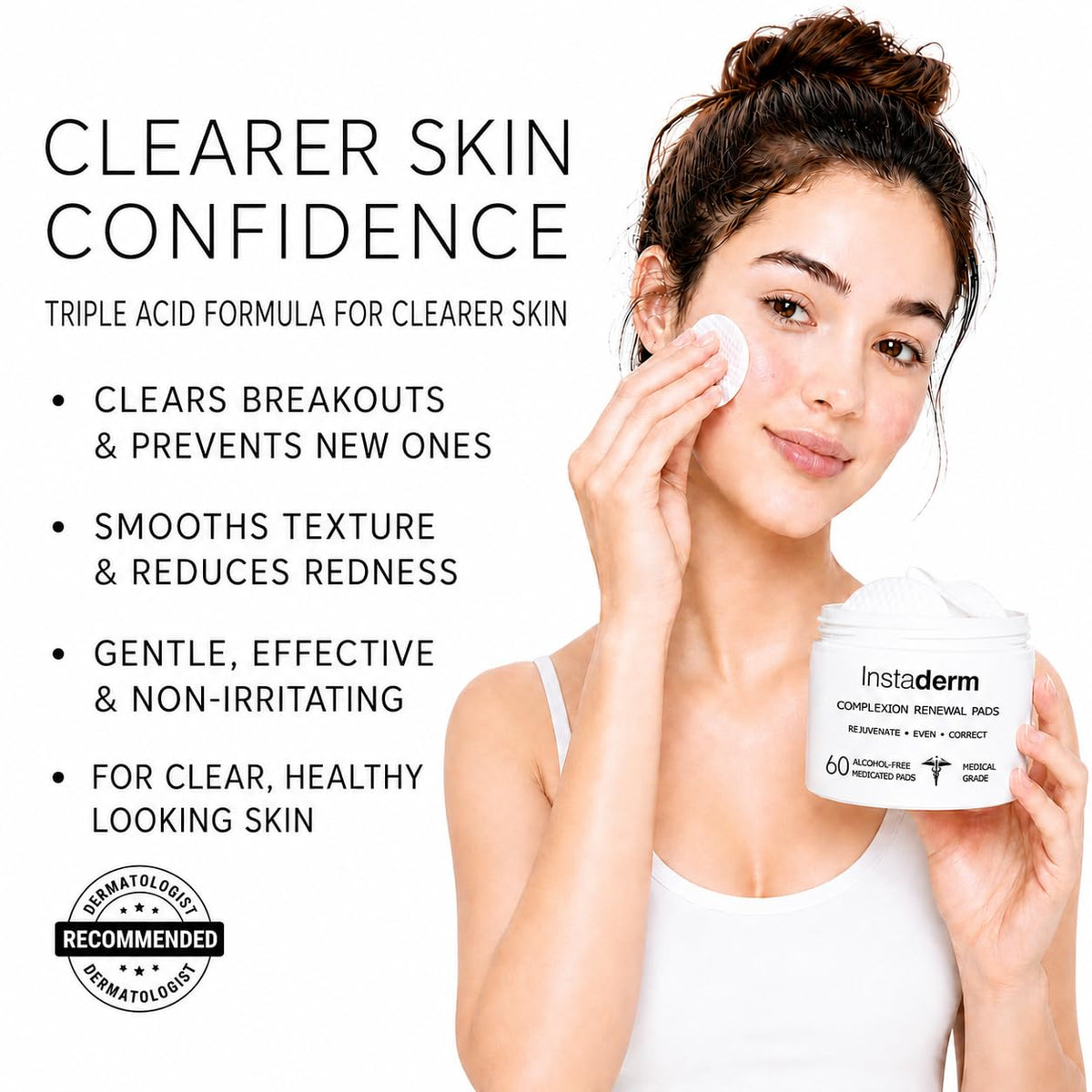 Acne Treatment Pads with Salicylic Glycolic Lactic Acid - Instaderm Official Imagery - 3