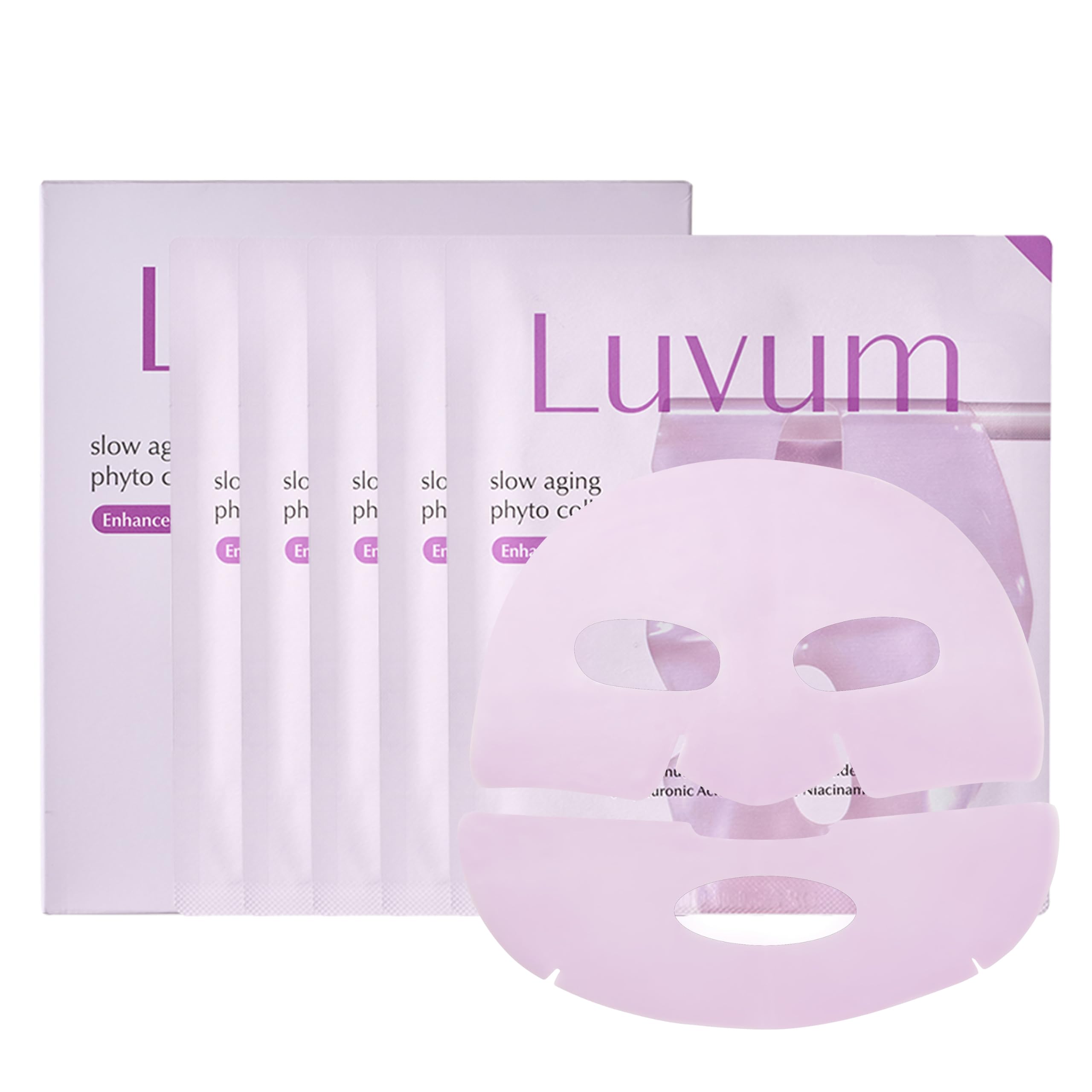 LUVUM Slow Aging Phyto Collagen Gel Mask, Collagen, Overnight Hydrogel Mask, 4+1 Pack - LUVUM Official Product View 2
