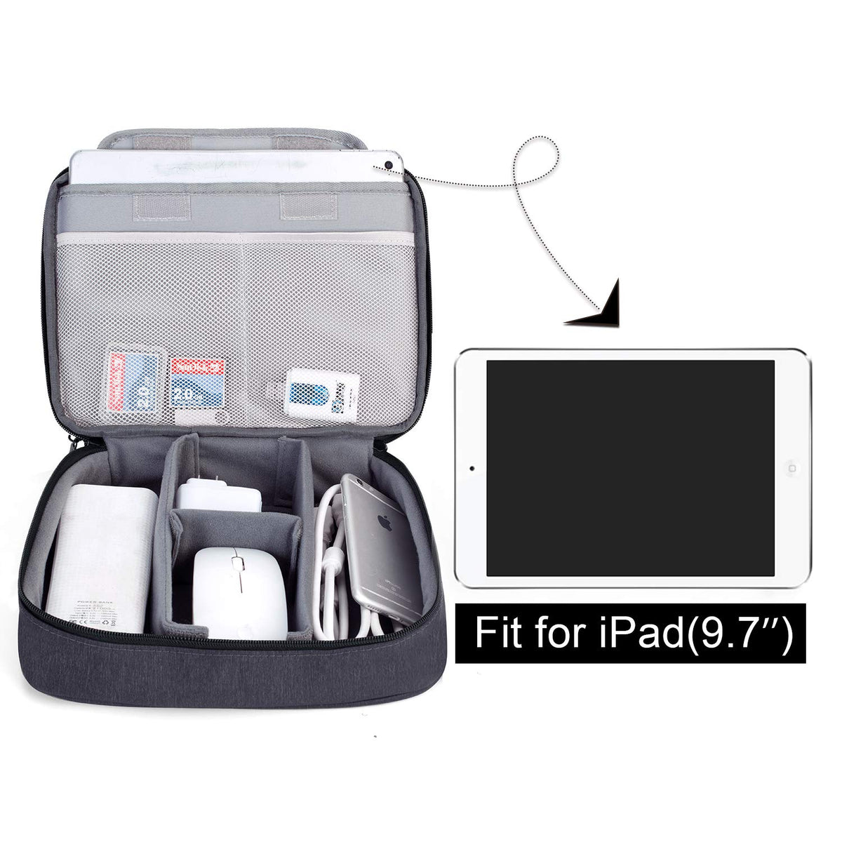 BUBM Electronic Organizer Double Layer Travel Gear Bag for - BUBM Official Imagery - 3