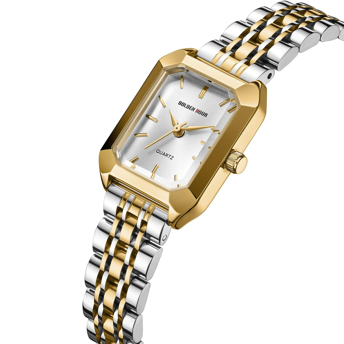 GOLDEN HOUR Women s Rectangular Quartz Watch Gold Tone - GOLDEN HOUR Official Imagery - 3