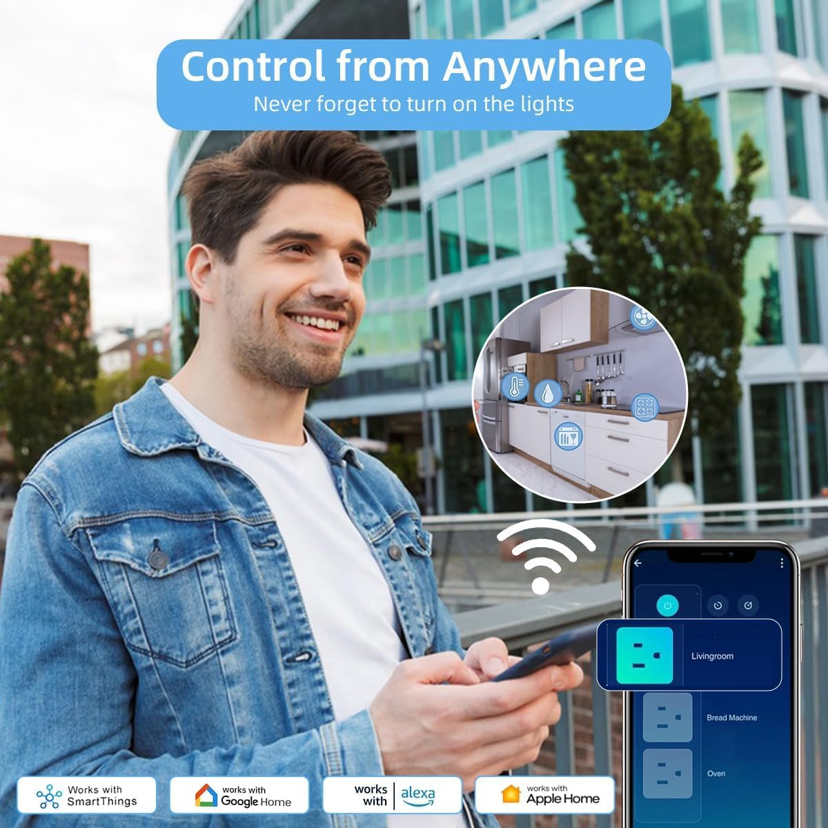 Jinvoo WiFi Smart Power Board Surge Protector Smart - Jinvoo Official Imagery - 5