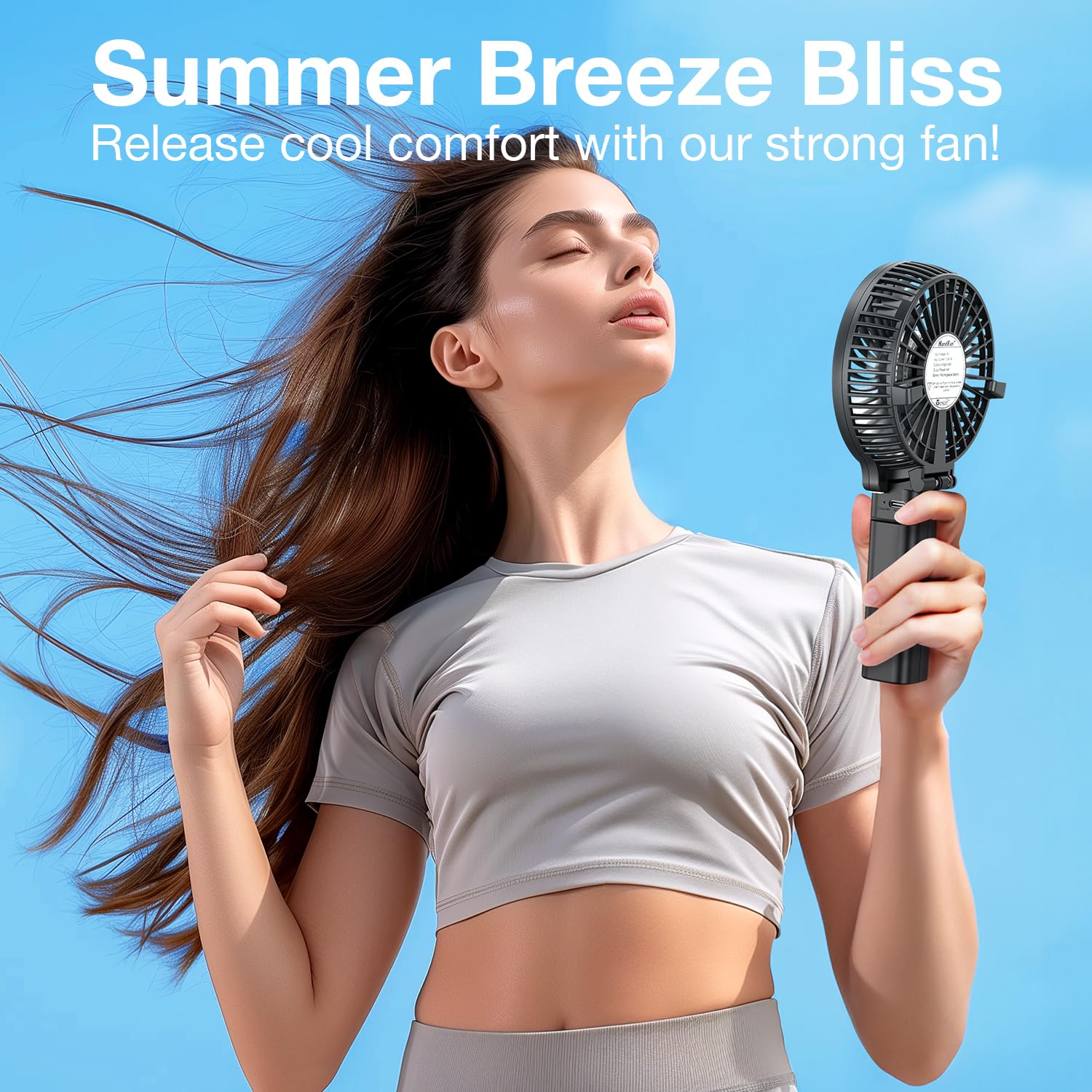 VersionTECH. Portable Handheld Fan, Powerful+Durable+180° Foldabl by VersionTECH. - Angle View 5