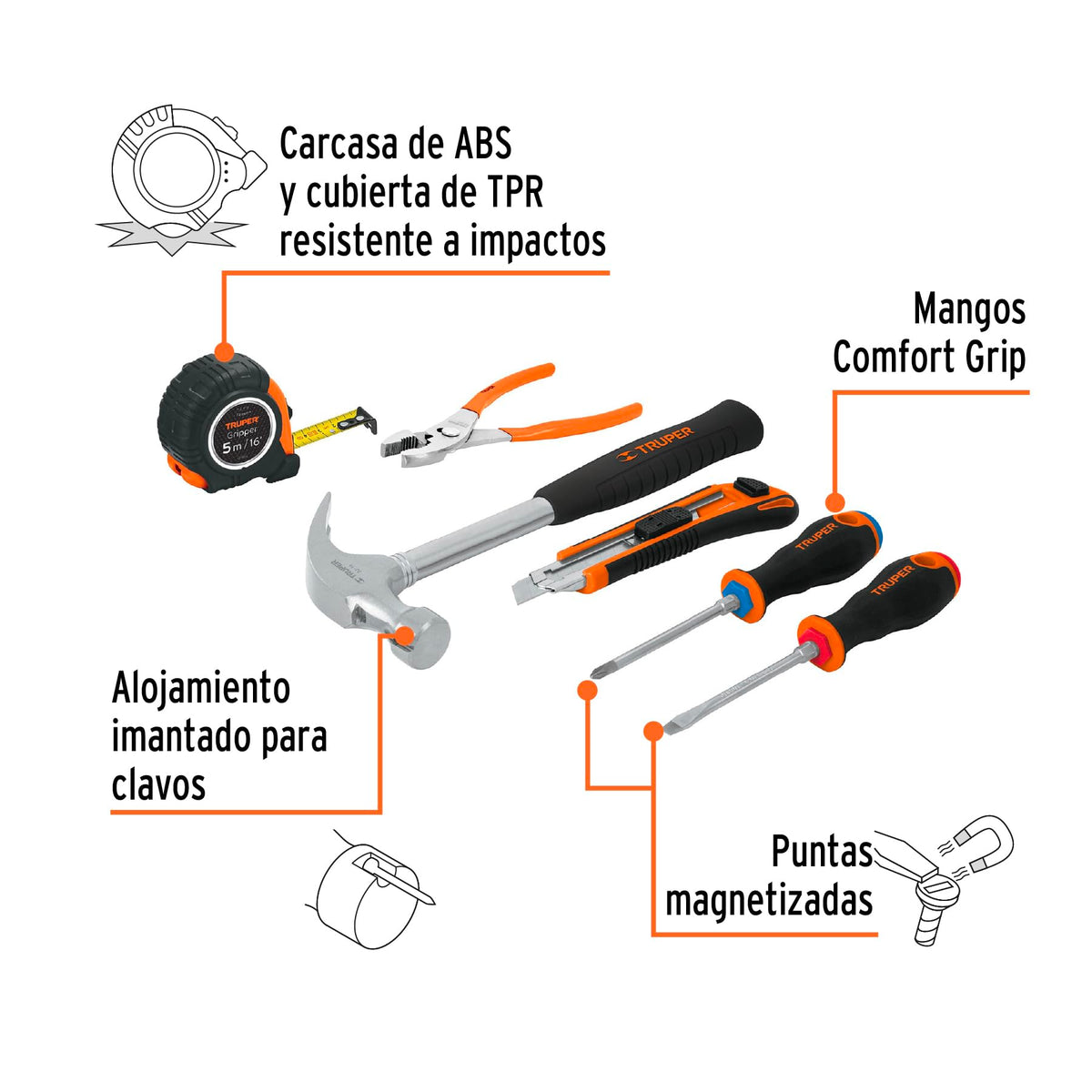 Home game tools 6 pieces - Truper Official Imagery - 3