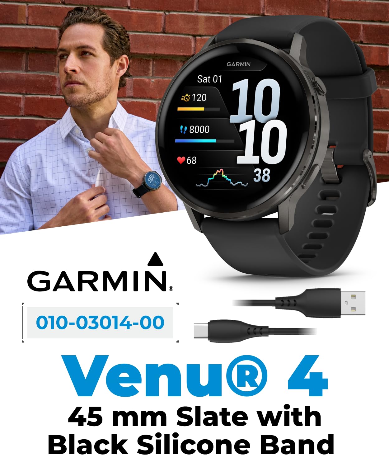 Wearable4U Garmin Venu 4 AMOLED 45mm Advanced Health & Fitness GPS Sma - View 2