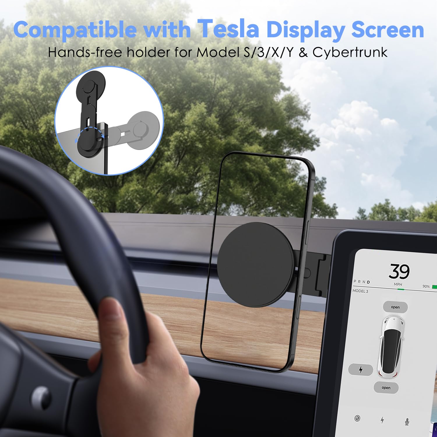 CloudValley Magnetic Laptop Phone Holder, 360° Rotating Mount