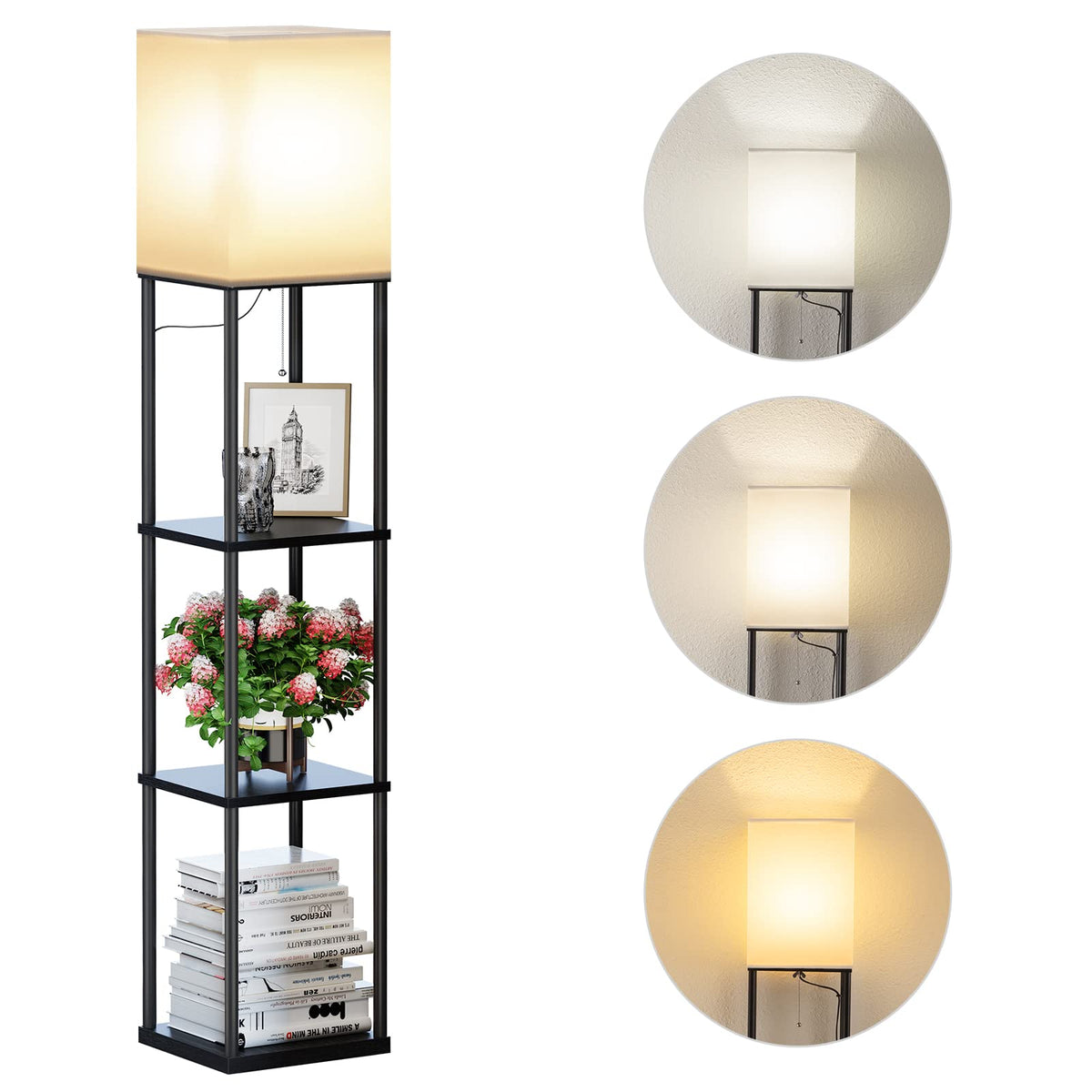 SUNMORY Floor Lamp with Shelves Standing Lamps for Living - SUNMORY Official Imagery - 2