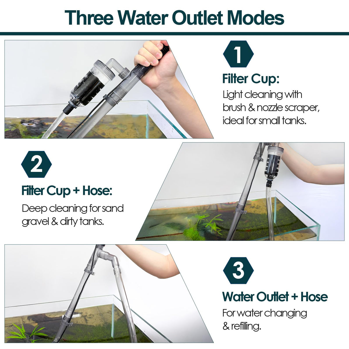 hygger Electric Aquarium Gravel Cleaner 528GPH Fish Tank - hygger Official Imagery - 6